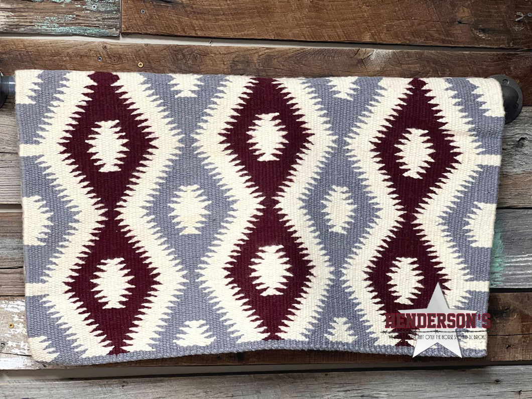 Tucson Wool Blanket ~ Grey/Burgundy - Henderson's Western Store
