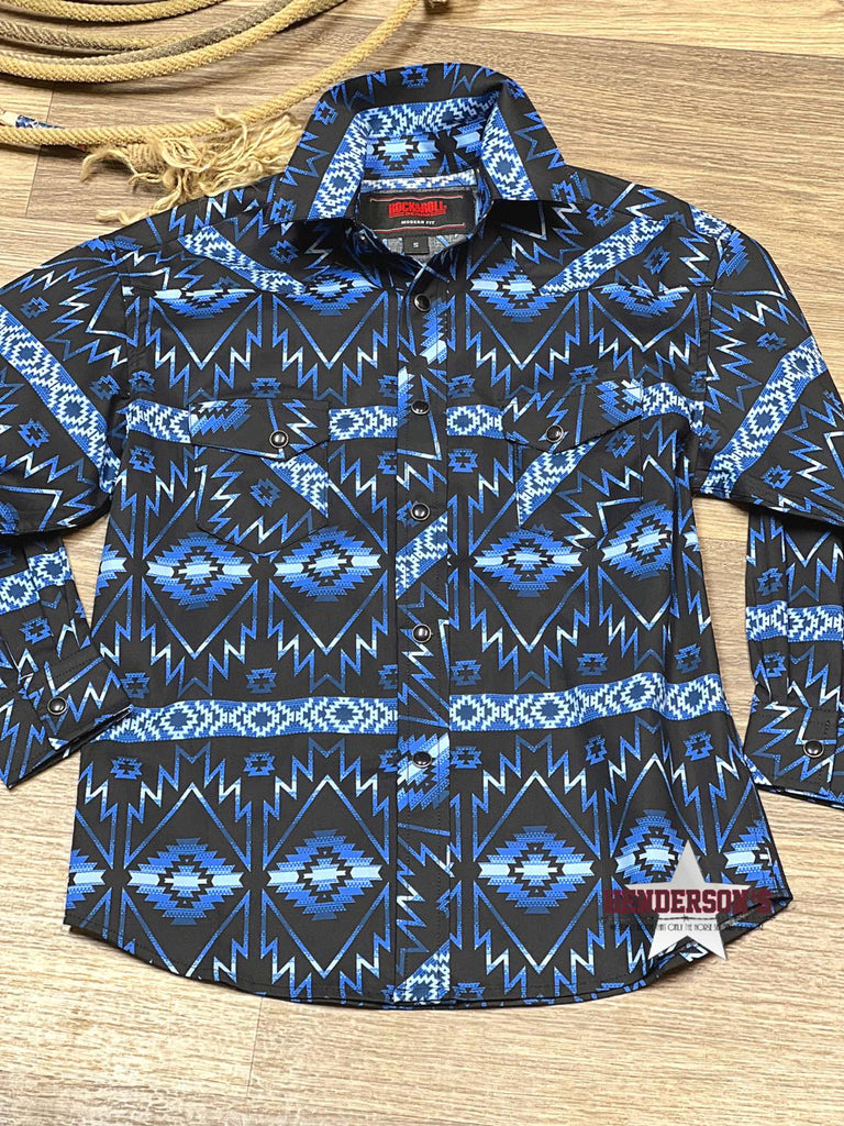 Boy's Aztec Print ~ Blue - Henderson's Western Store