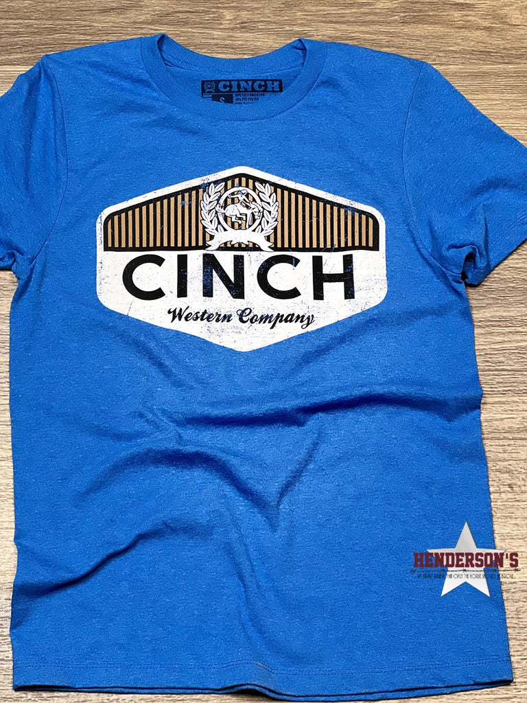 Men's Cinch Logo Tee ~ Heather Blue - Henderson's Western Store