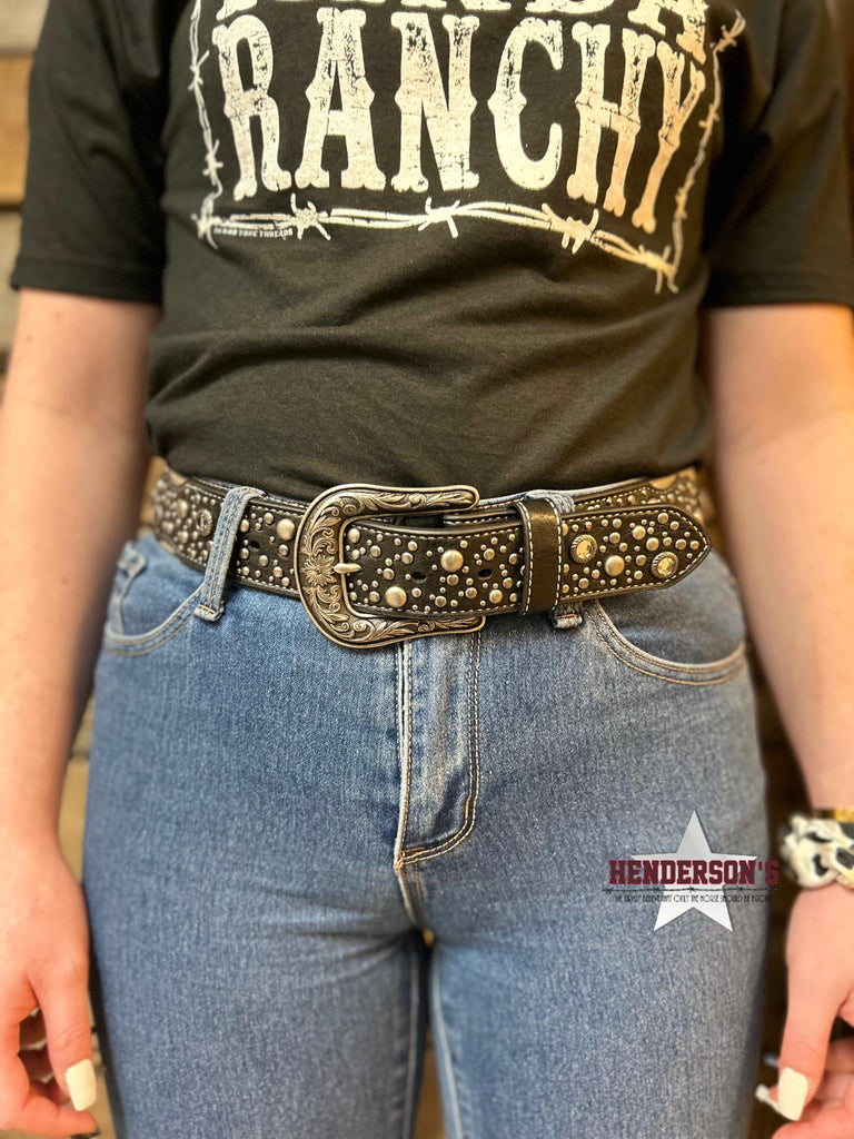 Ladies Angel Ranch Belt ~ Silver Shimmer - Henderson's Western Store