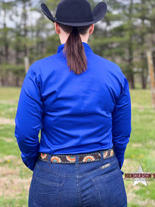 Load image into Gallery viewer, RHC Sateen Concealed Zipper Show Shirt - Royal Blue - Henderson&#39;s Western Store