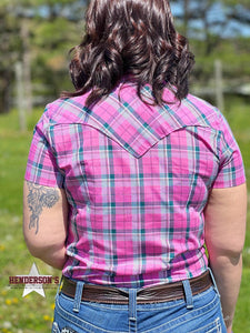 Load image into Gallery viewer, Wrangler Essential Plaid ~ Pink &amp; Green - Henderson&#39;s Western Store