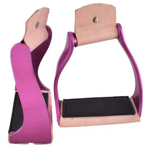 Load image into Gallery viewer, Color Coated Aluminum Stirrup ~ Pink Stirrups Henderson&#39;s Western Store   