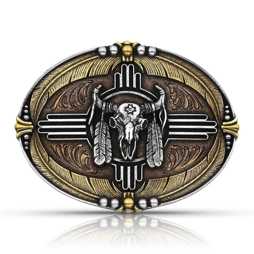 Feathers & Skull Buckle - Henderson's Western Store