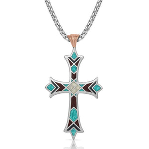 Load image into Gallery viewer, Embracing Faith Cross Necklace Jewelry Montana Silver   