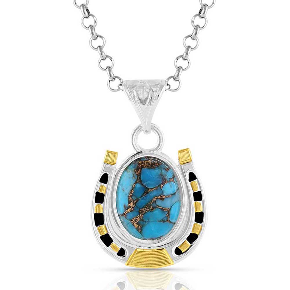 Set In Stone Gold & Turquoise Necklace - Henderson's Western Store