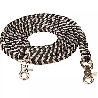 Braided Contest Reins ~ Black/Silver - Henderson's Western Store