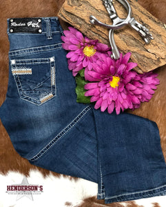 Load image into Gallery viewer, Rodeo Girl by Liz Jeans ~ Abstract Design Girls Apparel Crazy Cowboy   