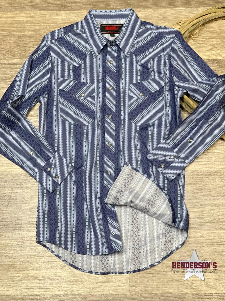 Men's Aztec Stripe Woven Snap - Henderson's Western Store