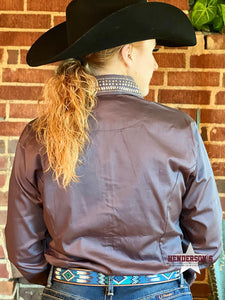 Load image into Gallery viewer, Bling Concealed Zipper Show Shirt - Charcoal - Henderson&#39;s Western Store