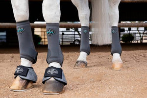 Load image into Gallery viewer, 2X Cool Sports Medicine Boots 4 Pack ~ Black Horse Boots Henderson&#39;s Western Store   