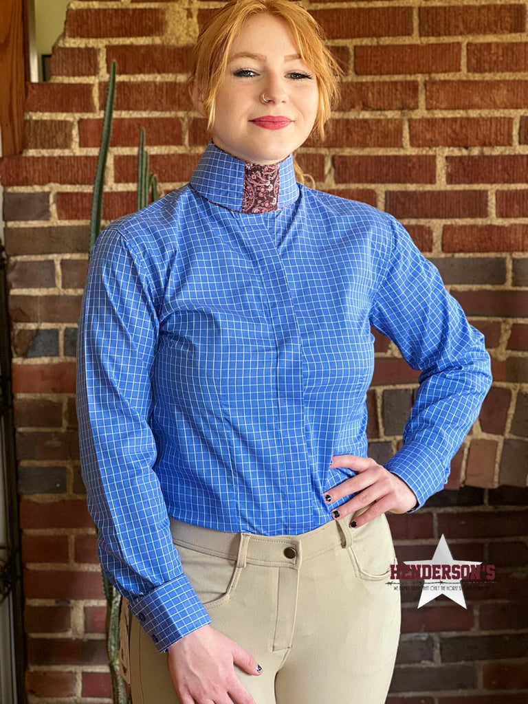 RHC Ladies Hunt Shirt ~ Sky Blue Check - Henderson's Western Store