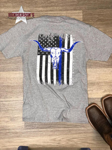 Load image into Gallery viewer, Blue Line Tee - Henderson&#39;s Western Store