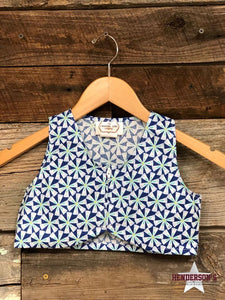 Load image into Gallery viewer, Blue Pinwheel Youth &quot;Mini&quot; Bolero Vest Cowgirl Tuff   