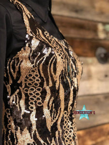 Load image into Gallery viewer, Boardwalk Show Vest Vest Cowgirl Junk Co. Small Black &amp; Gold 