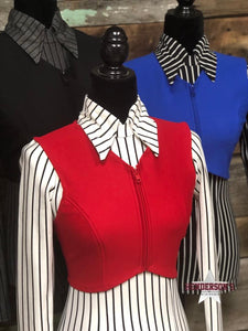 Load image into Gallery viewer, DIY Ultimate Bolero ~ Black Red &amp; Royal Vest Cowgirl Junk Co.   