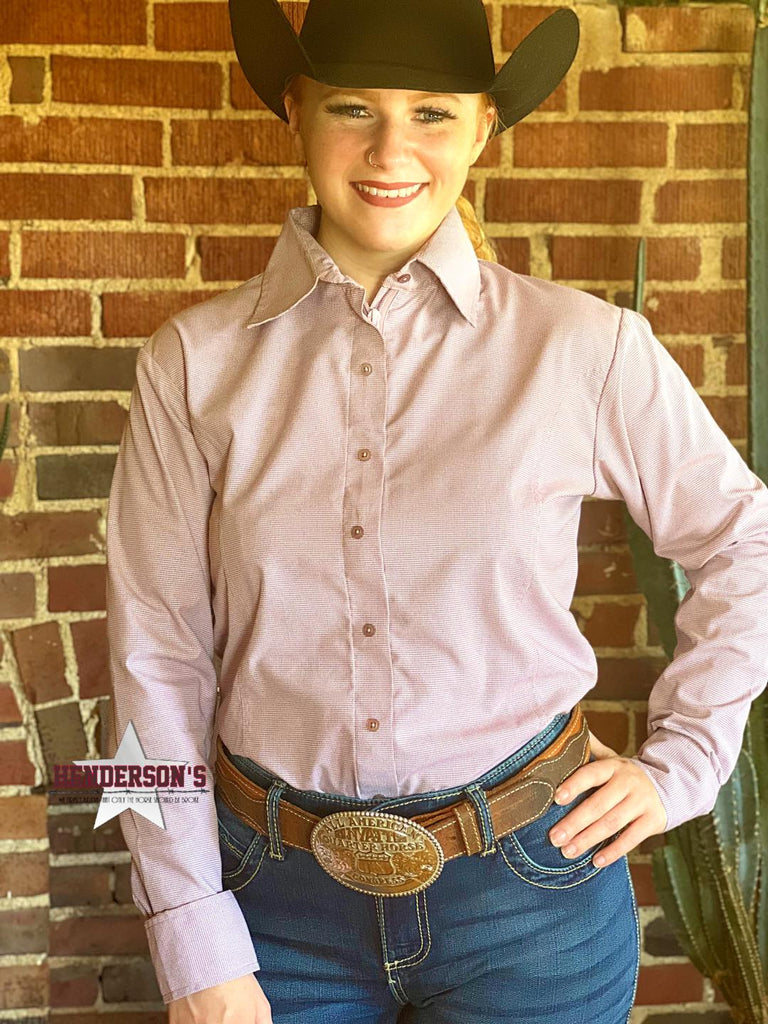 Sateen Concealed Zipper Show Shirt ~ Burgundy Check - Henderson's Western Store