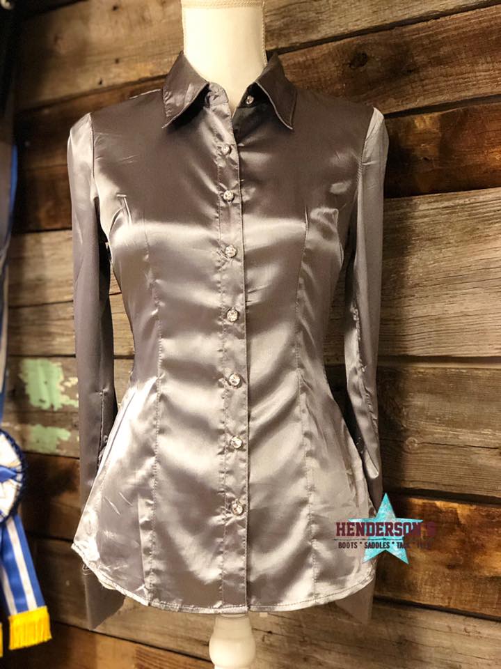 Silk Winning Show Shirt ~ Silver Show Shirt Henderson's western wear   