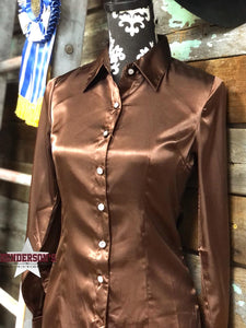 Load image into Gallery viewer, Silk Winning Show Shirt ~ Chocolate - Henderson&#39;s Western Store