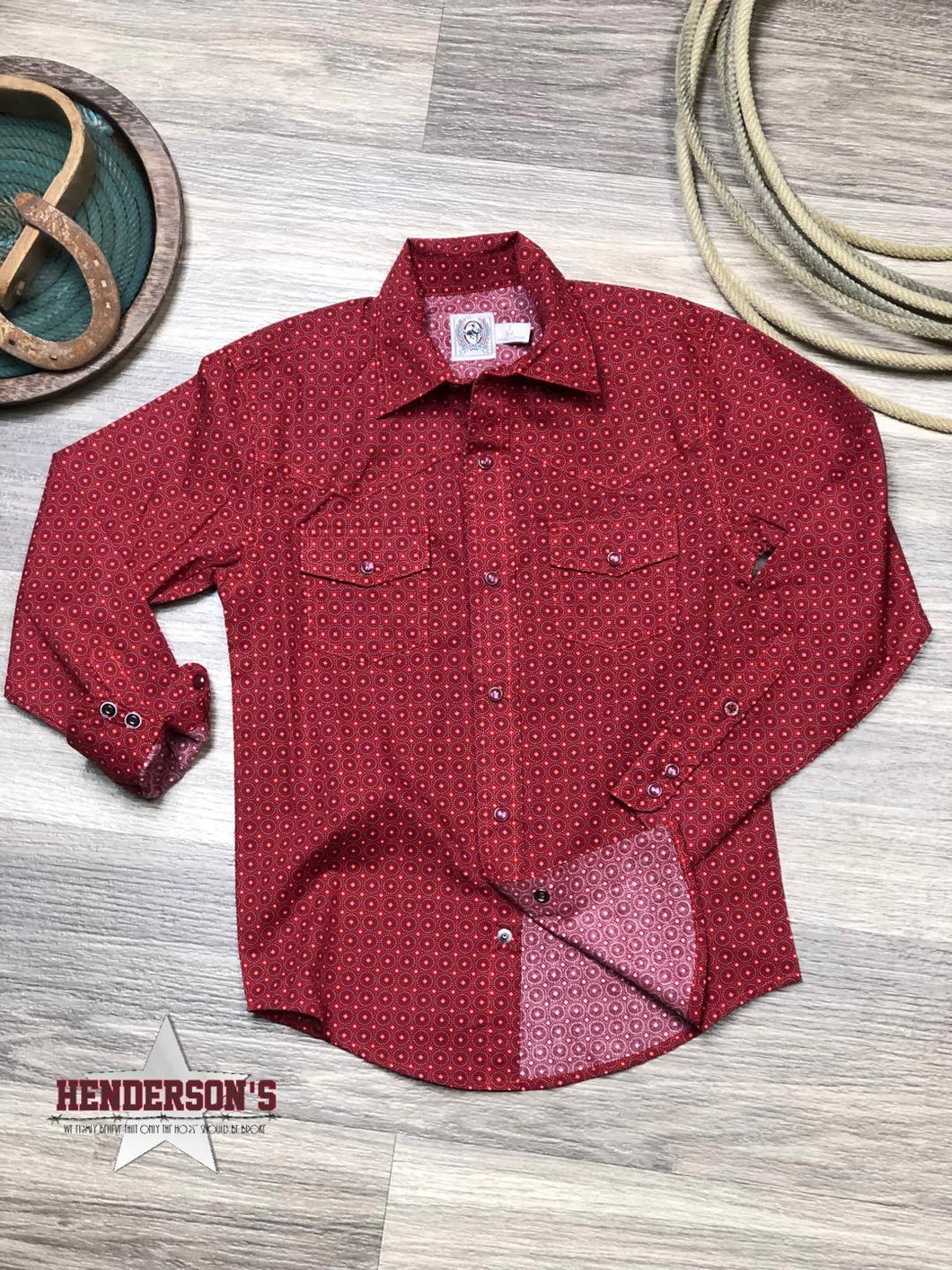 Cinch Boy's Burgundy Print - Henderson's Western Store