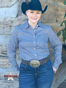 Load image into Gallery viewer, Ladies Cinch ~ Green Tencel Stripes - Henderson&#39;s Western Store