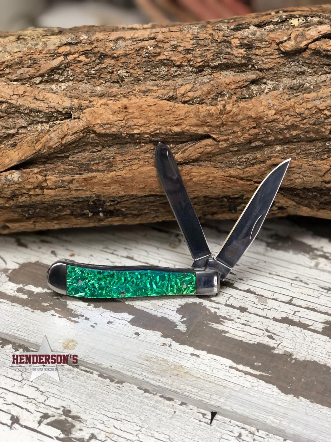 Circle SH Knife ~ Teal Shimmer Knife western fashion   