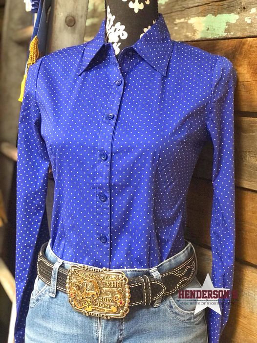 Classic Button Down Shirt ~ Royal Blue Show Shirt Henderson's Western Store   