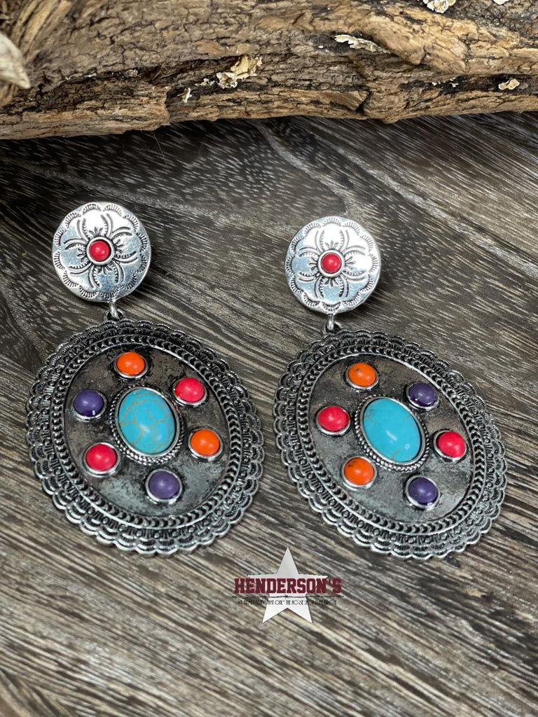 Western Chunky Concho Earrings - Henderson's Western Store