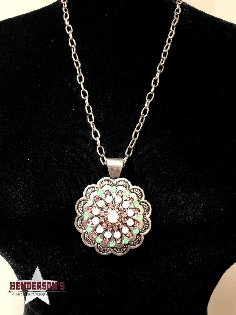 Concho Style Flower Necklace Jewelry Cowgirl Junk Co.   