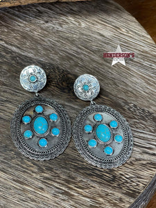 Load image into Gallery viewer, Western Chunky Concho Earrings - Henderson&#39;s Western Store