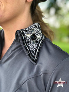 Load image into Gallery viewer, Elite Bling Collar Show Shirt ~ Charcoal Show Shirt Royal Highness   