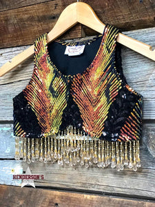 Load image into Gallery viewer, Fancy Fern Youth &quot;Mini&quot; Bolero ~ Clear Fringe Children&#39;s Show Wear Cowgirl Junk Co. Large  