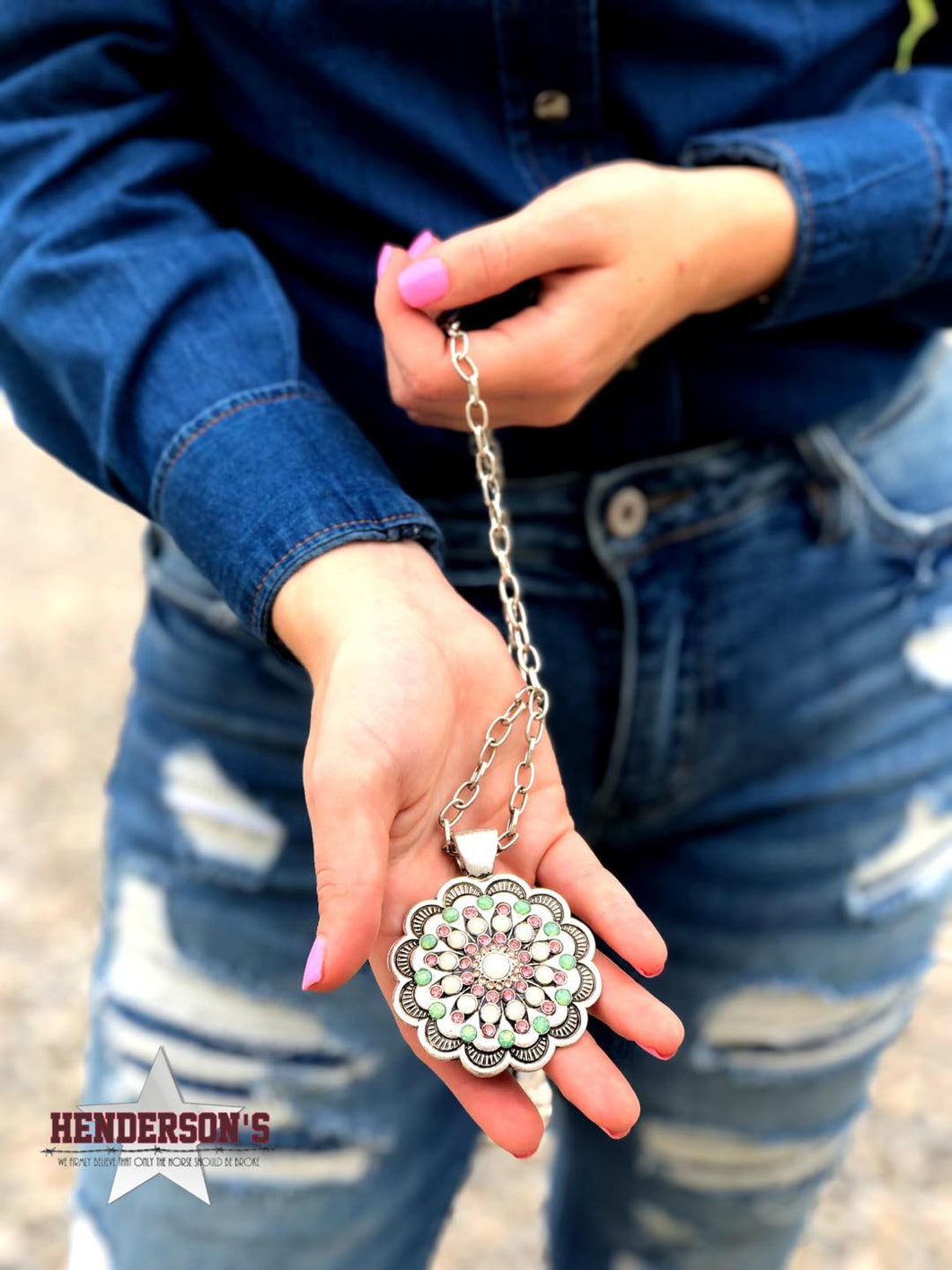 Concho Style Flower Necklace Jewelry Cowgirl Junk Co.   