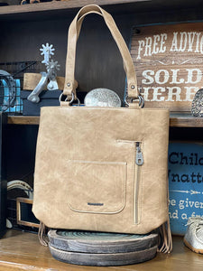 Load image into Gallery viewer, Montana West Fringe Cross Stitch Tote - Henderson&#39;s Western Store