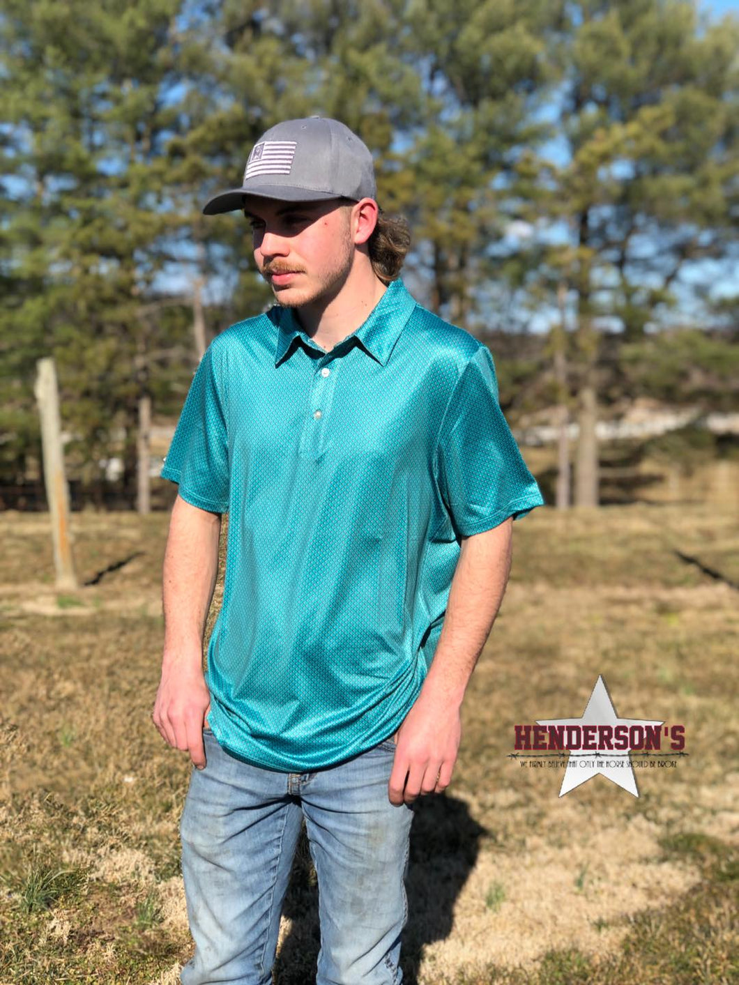 Men's Geo Print Polo - Henderson's Western Store