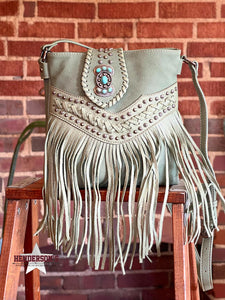 Load image into Gallery viewer, Fringe Concealed Carry Crossbody ~ Green - Henderson&#39;s Western Store