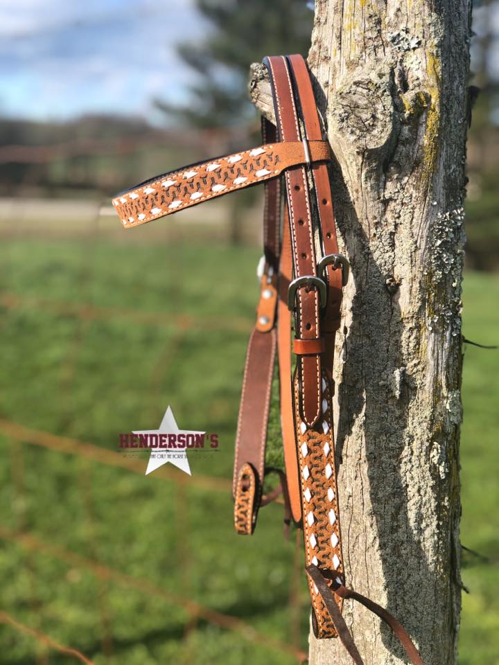 Leather Headstall ~ Double Buckstitch ~ SH Collection Headstalls Henderson's Western   