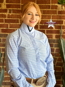 Load image into Gallery viewer, RHC Ladies Hunt Shirt ~ Light Blue - Henderson&#39;s Western Store