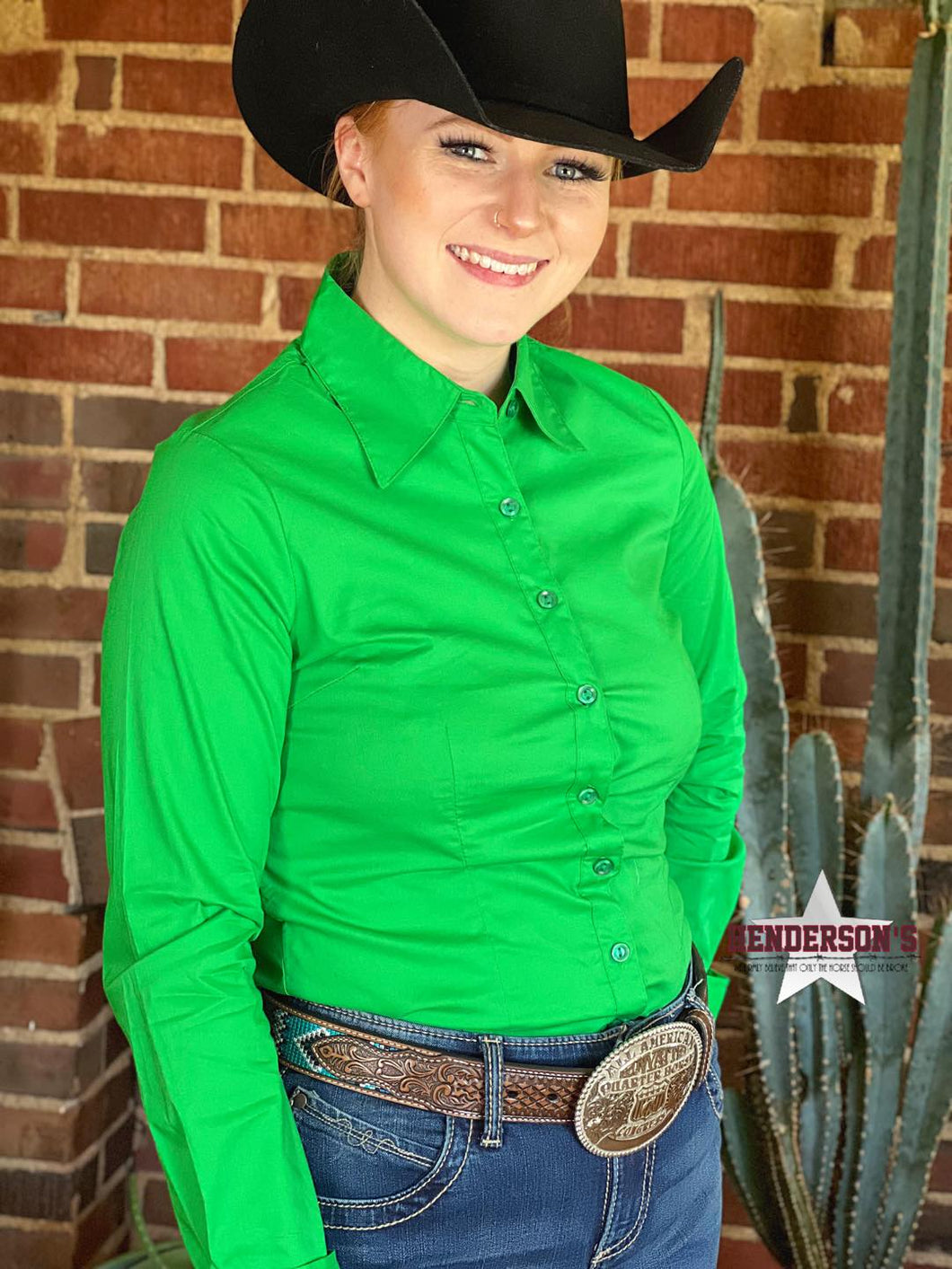 Solid Button Down Shirts ~ Lime - Henderson's Western Store