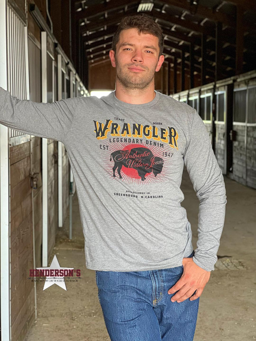 Authentic Western Jeans Long Sleeve Tee - Henderson's Western Store