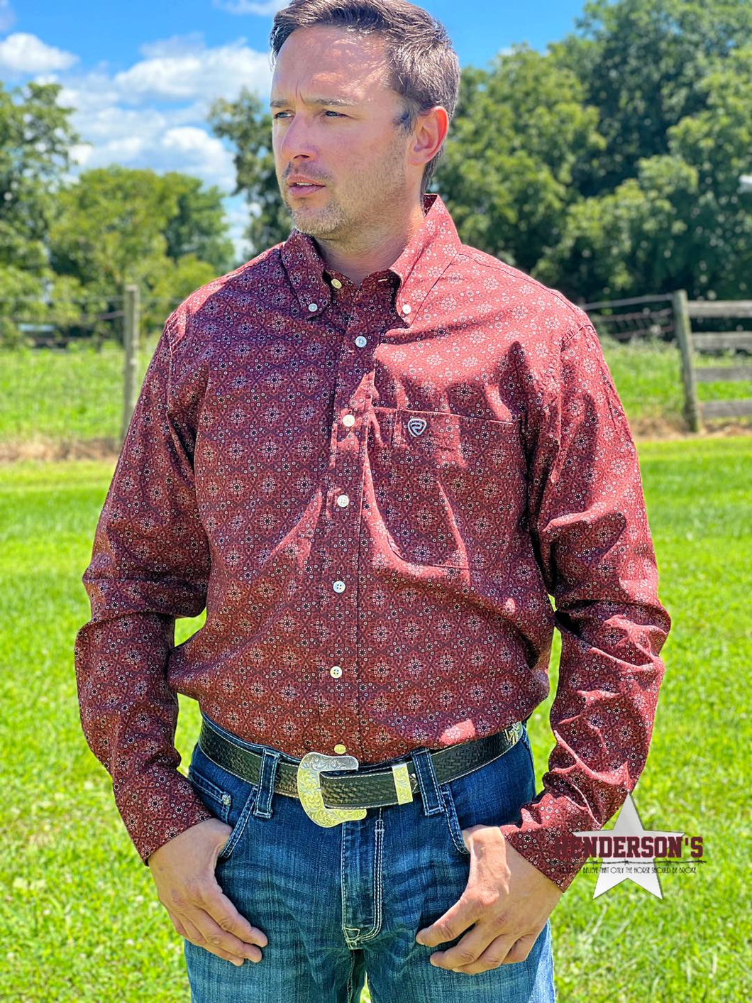 Men's Medallion Print - Henderson's Western Store