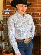 Rough Stock For Her ~ Blue Mini Aztec - Henderson's Western Store