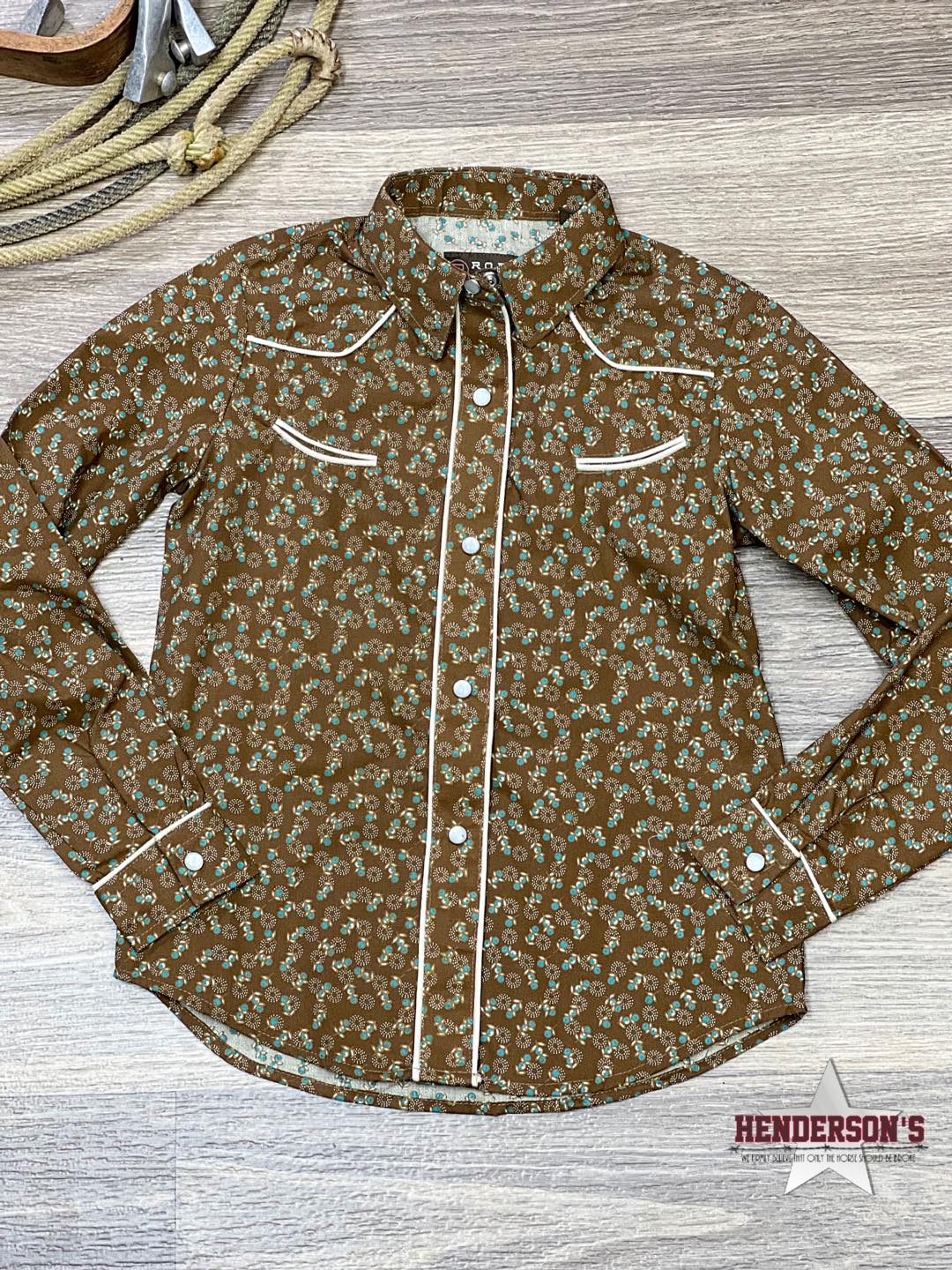 Girl's Vintage Mini Floral Print by Roper ~ Brown - Henderson's Western Store