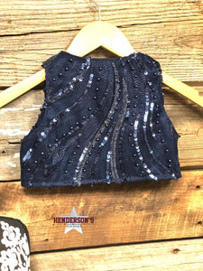 Load image into Gallery viewer, Navy Waves &quot;Mini&quot; Bolero Vest Cowgirl Junk Co.   