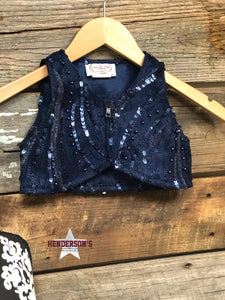 Load image into Gallery viewer, Navy Waves &quot;Mini&quot; Bolero Vest Cowgirl Junk Co.   