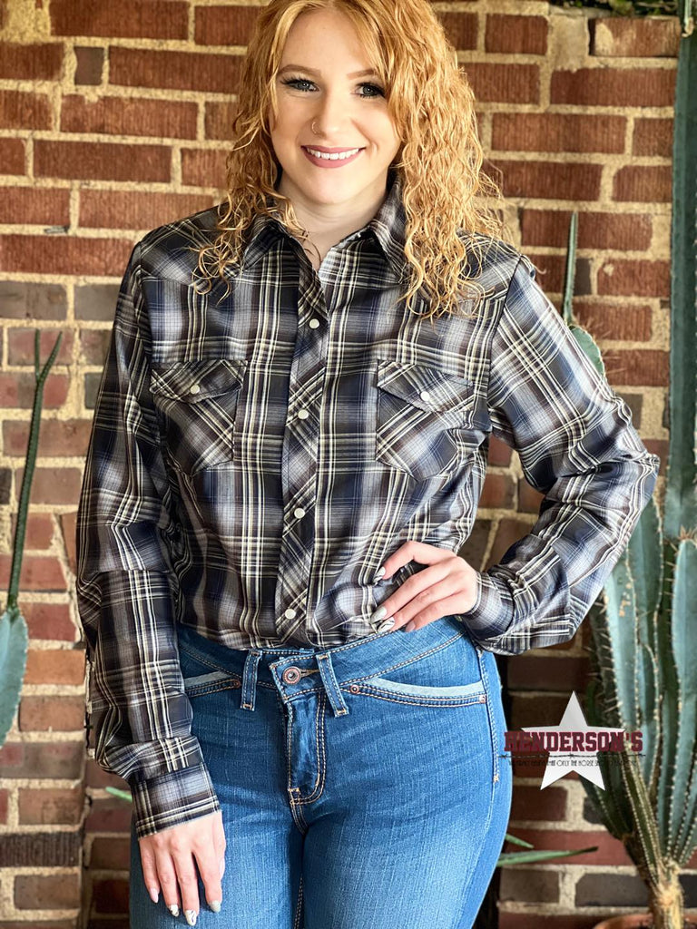 Ladies Navy W/Brown Plaid by Roper - Henderson's Western Store