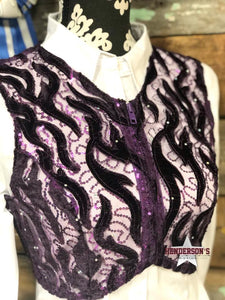 Load image into Gallery viewer, Purple Velvet Bolero Vest Cowgirl Junk Co.   