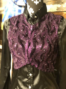 Load image into Gallery viewer, Purple Velvet Bolero Vest Cowgirl Junk Co.   