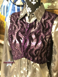 Load image into Gallery viewer, Purple Velvet Bolero Vest Cowgirl Junk Co.   