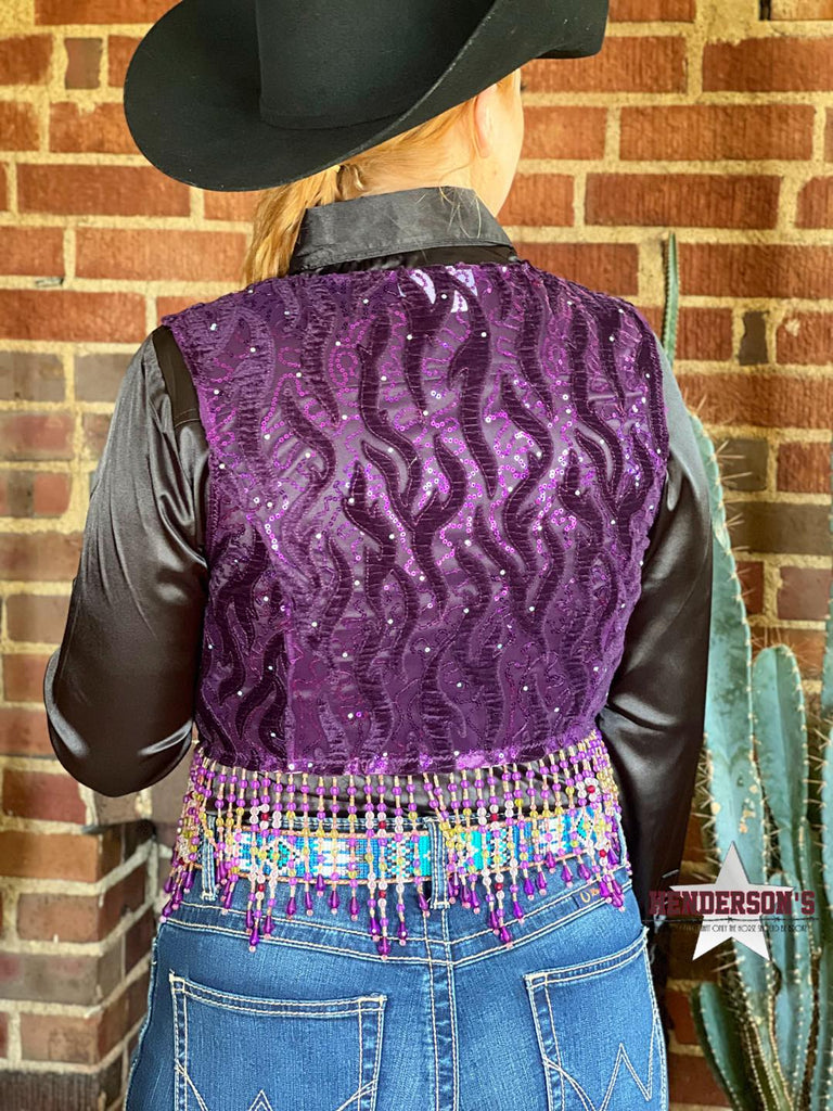 Purple Velvet Bolero W/Fringe - Henderson's Western Store